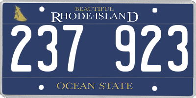 RI license plate 237923
