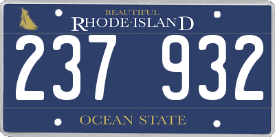 RI license plate 237932