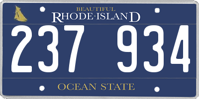 RI license plate 237934
