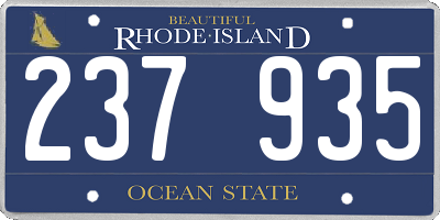 RI license plate 237935
