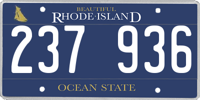 RI license plate 237936