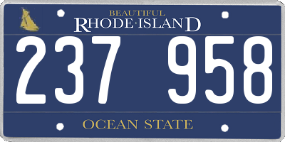 RI license plate 237958