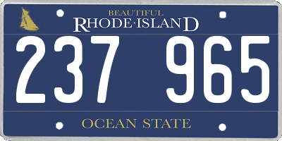 RI license plate 237965