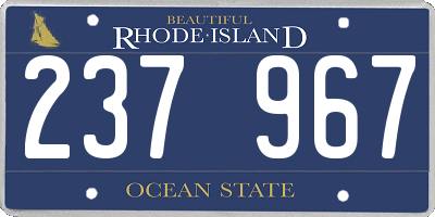 RI license plate 237967