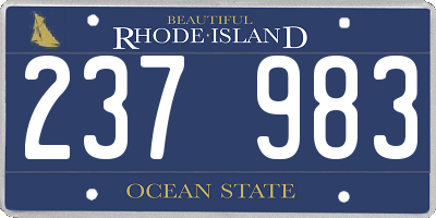 RI license plate 237983