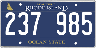 RI license plate 237985