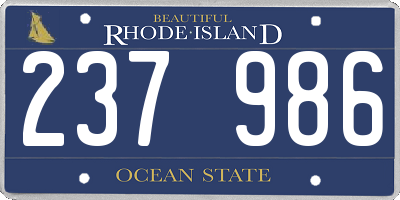 RI license plate 237986