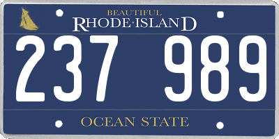 RI license plate 237989