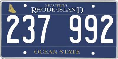 RI license plate 237992