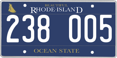 RI license plate 238005