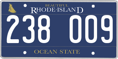 RI license plate 238009