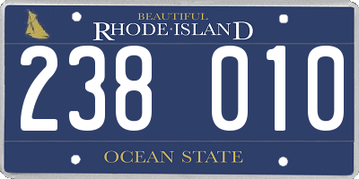 RI license plate 238010