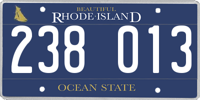 RI license plate 238013