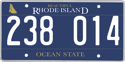 RI license plate 238014