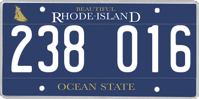 RI license plate 238016