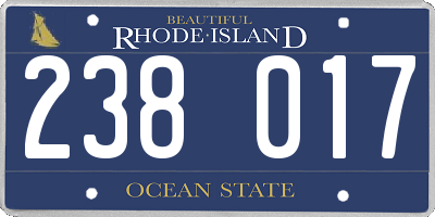 RI license plate 238017