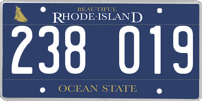 RI license plate 238019
