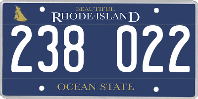 RI license plate 238022