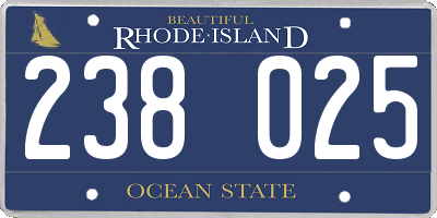 RI license plate 238025