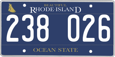 RI license plate 238026