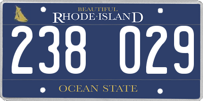 RI license plate 238029