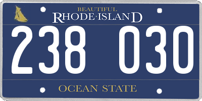 RI license plate 238030