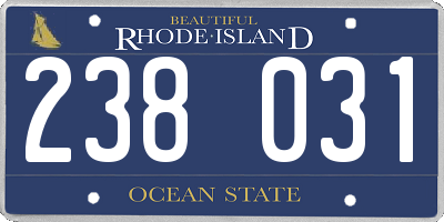 RI license plate 238031