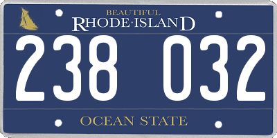 RI license plate 238032