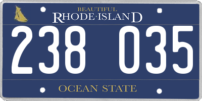 RI license plate 238035
