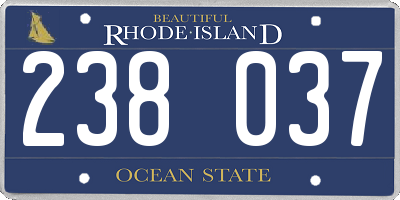 RI license plate 238037