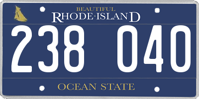 RI license plate 238040