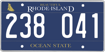 RI license plate 238041