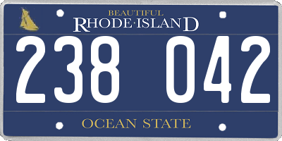 RI license plate 238042