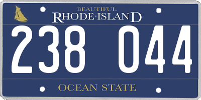 RI license plate 238044