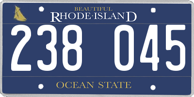 RI license plate 238045