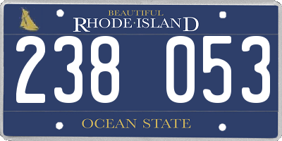 RI license plate 238053