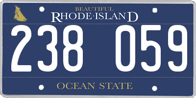 RI license plate 238059