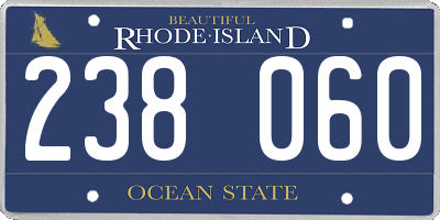 RI license plate 238060