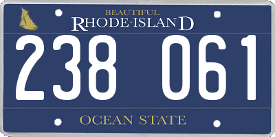 RI license plate 238061