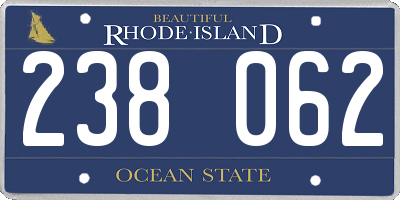 RI license plate 238062