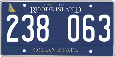 RI license plate 238063