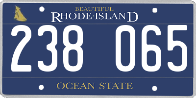 RI license plate 238065
