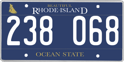RI license plate 238068