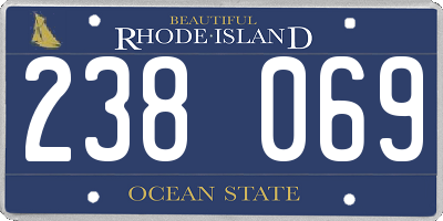 RI license plate 238069