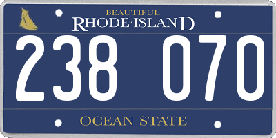RI license plate 238070