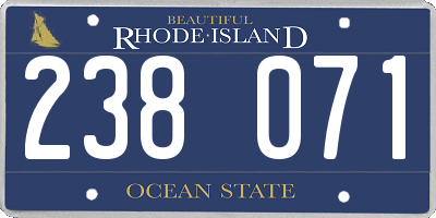 RI license plate 238071