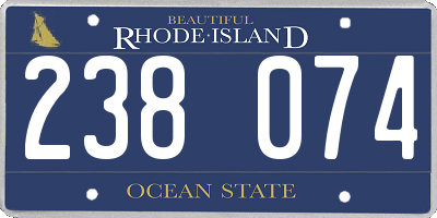 RI license plate 238074