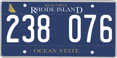 RI license plate 238076