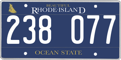 RI license plate 238077