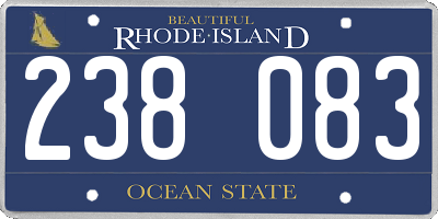 RI license plate 238083